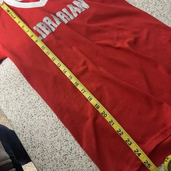 Vintage 80’s Librarian Sparkle Red Shirt Small 90’s Nerd Geek Humor Comedy - Picture 7 of 7